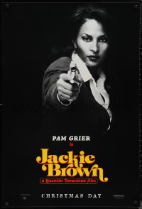 9z1332 JACKIE BROWN teaser 1sh 1997 Quentin Tarantino, cool image of Pam Grier in title role!