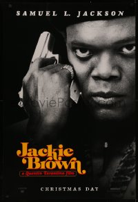 9z1331 JACKIE BROWN teaser 1sh 1997 Quentin Tarantino, cool image of Samuel L. Jackson with gun!