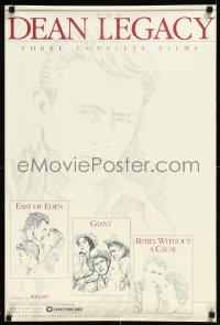 9z0363 JAMES DEAN 20x30 video poster 1985 cool image of the legendary star on video!