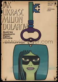 9z0982 HOW TO STEAL A MILLION Polish 23x33 1968 completely different Hibner art of Audrey Hepburn!