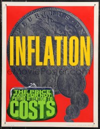 9z0122 INFLATION THE PRICE PAID 17x22 motivational poster 1950s art of coins increasing in size!