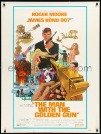 1a2246 MAN WITH THE GOLDEN GUN 30x40 1974 art of Roger Moore as James Bond by Robert McGinnis!