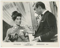 1a1488 DR. NO 8.25x10.25 still 1962 Sean Connery as James Bond hands his card to sexy Eunice Gayson!