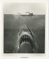 1a1538 JAWS 8.25x9.75 still 1975 Roger Kastel art of shark attacking naked girl from the posters!