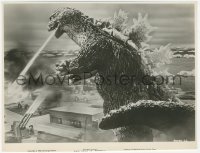 1a1540 KING KONG VS. GODZILLA 7.5x9.75 still 1963 c/u of Gojira breathing fire at military base!