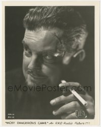 1a1551 MOST DANGEROUS GAME 8x10.25 still 1932 mad Russian hunter Leslie Banks holds cigarette, rare!