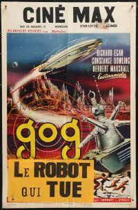 1a1894 GOG Belgian 1954 sci-fi, wacky Frankenstein of steel robot destroys its makers!