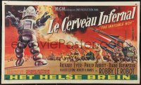 1a1896 INVISIBLE BOY Belgian 1957 Robby the Robot as the science-monster who would destroy the world!