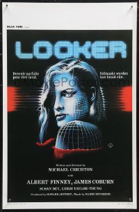 1a1898 LOOKER Belgian 1985 Michael Crichton, Albert Finney, James Coburn, plastic surgery sci-fi horror!