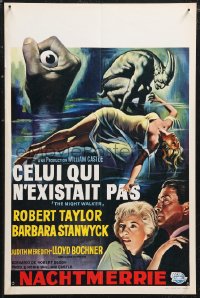 1a1900 NIGHT WALKER Belgian 1965 William Castle, great art of Robert Taylor & Barbara Stanwyck!