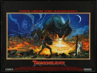 1a2187 DRAGONSLAYER British quad 1981 cool Bysouth fantasy art of Peter MacNicol w/spear, dragon!