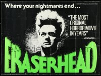 1a2189 ERASERHEAD British quad 1979 David Lynch, Jack Nance, surreal fantasy horror, dayglo title!