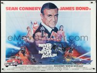 1a2201 NEVER SAY NEVER AGAIN British quad 1983 art of Sean Connery as James Bond 007 by Obrero!