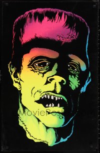 1a2329 FRANKENSTEIN 21x33 commercial poster 1970s great close-up of the creature, blacklight!