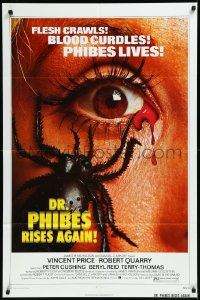 1a1151 DR. PHIBES RISES AGAIN 1sh 1972 Vincent Price, classic close up of a spider on a woman's face!