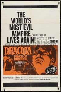 1a1157 DRACULA PRINCE OF DARKNESS 1sh 1966 great image of vampire Christopher Lee!