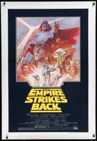 1a0113 EMPIRE STRIKES BACK linen studio style 1sh R1981 George Lucas sci-fi classic, Tom Jung art!