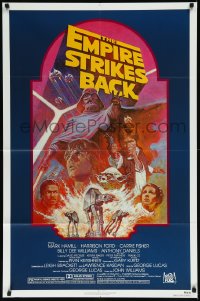 1a1166 EMPIRE STRIKES BACK NSS style 1sh R1982 George Lucas sci-fi classic, cool art by Tom Jung!