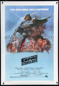 1a0112 EMPIRE STRIKES BACK linen style B studio style 1sh 1980 George Lucas classic, art by Tom Jung!