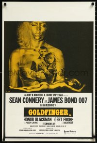 1a2367 GOLDFINGER English double crown R1970s Connery as Bond & Blackman over gold Margaret Nolan!