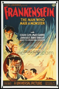 1a2314 FRANKENSTEIN S2 poster 2000 best art of Boris Karloff as the monster, James Whale classic!