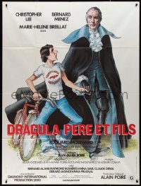 1a0292 DRACULA & SON French 1p 1976 wacky image of Christopher Lee & his vampire son!