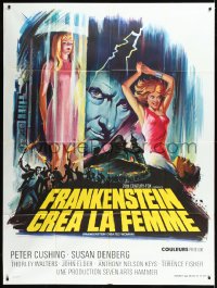 1a0308 FRANKENSTEIN CREATED WOMAN French 1p 1967 Peter Cushing, Susan Denberg, different horror art!