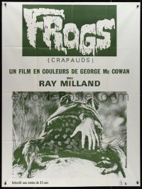 1a0310 FROGS French 1p 1974 great border image of man-eating amphibian eating human hand!