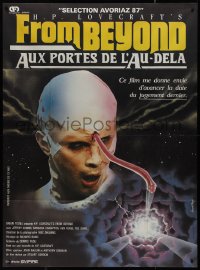 1a0311 FROM BEYOND French 1p 1987 H.P. Lovecraft, wild completely different brain-sucker horror art!