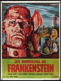 1a0328 HORROR OF FRANKENSTEIN French 1p 1972 Hammer horror, cool different monster art by Belinsky!