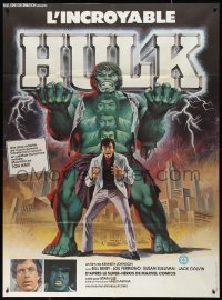 1a0338 INCREDIBLE HULK French 1p 1979 great different artwork of Bill Bixby & Lou Ferrigno!