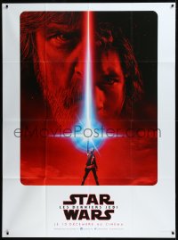 1a0349 LAST JEDI teaser French 1p 2017 Star Wars, incredible sci-fi art of Hamill, Driver & Ridley!