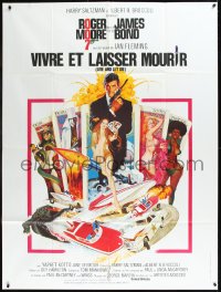 1a0351 LIVE & LET DIE French 1p R1980s McGinnis art of Roger Moore as James Bond & sexy tarot cards!