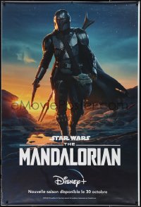 1a0414 MANDALORIAN TV teaser DS French 1p 2020 sci-fi image of the bounty hunter w/ 'Baby Yoda'!