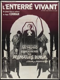 1a0371 PREMATURE BURIAL French 1p 1968 Edgar Allan Poe, horror art of Ray Milland buried alive!