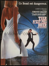 1a1943 LIVING DAYLIGHTS French 15x20 1987 Tim Dalton as James Bond & sexy Maryam d'Abo w/gun!