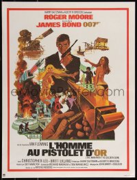 1a1944 MAN WITH THE GOLDEN GUN French 16x21 R1980s art of Roger Moore as James Bond by McGinnis!