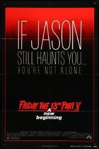 1a1201 FRIDAY THE 13th PART V 1sh 1985 A New Beginning, if Jason still haunts you you're not alone!