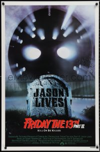 1a2495 FRIDAY THE 13th PART VI 1sh 1986 Jason Lives, cool image of hockey mask & tombstone!