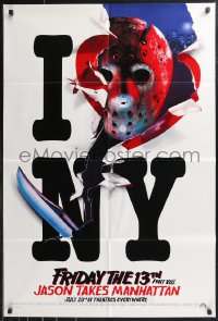 1a1202 FRIDAY THE 13th PART VIII recalled teaser 1sh 1989 Jason Takes Manhattan, I love NY in August!