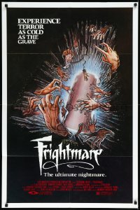 1a1204 FRIGHTMARE 1sh 1983 terror as cold as the grave, wild horror art of coffin and hands by Lamb!