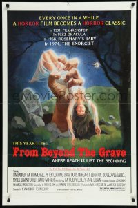 1a1206 FROM BEYOND THE GRAVE 1sh 1975 art of huge hand grabbing near-naked girl from grave!