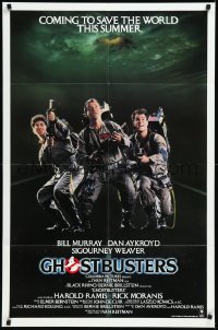 1a1213 GHOSTBUSTERS advance 1sh 1984 Bill Murray, Aykroyd & Ramis are here to save the world!