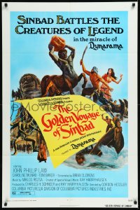 1a1220 GOLDEN VOYAGE OF SINBAD 1sh 1973 Ray Harryhausen, cool fantasy art by Mort Kunstler!