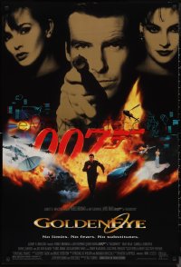 1a2505 GOLDENEYE DS 1sh 1995 cast image of Pierce Brosnan as Bond, Isabella Scorupco, Famke Janssen!