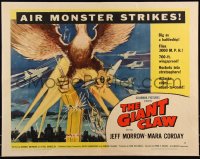 1a2113 GIANT CLAW style B 1/2sh 1957 art of winged monster from 17,000,000 B.C. destroying city!