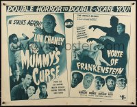 1a2119 HOUSE OF FRANKENSTEIN/MUMMY'S CURSE 1/2sh 1945 double horror to double-scare you, rare!