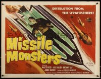 1a2134 MISSILE MONSTERS 1/2sh 1958 aliens bring destruction from the stratosphere, wacky sci-fi art!