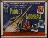 1a2147 PROJECT MOONBASE 1/2sh 1953 Robert Heinlein, cool art of rocket ship & astronauts!