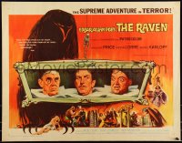 1a2151 RAVEN 1/2sh 1963 great art of Boris Karloff, Vincent Price & Peter Lorre by Reynold Brown!